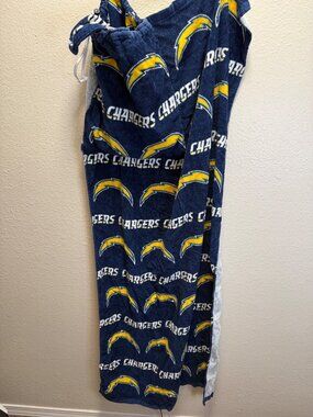 NFL Chargers Logo Drawstring Beach Towel Backpack By McArthur 100% Cotton Blue &